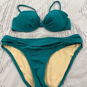 JCREW Small 34B Teal Bikini Set